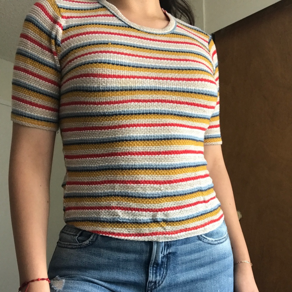 colorful striped knit shirt